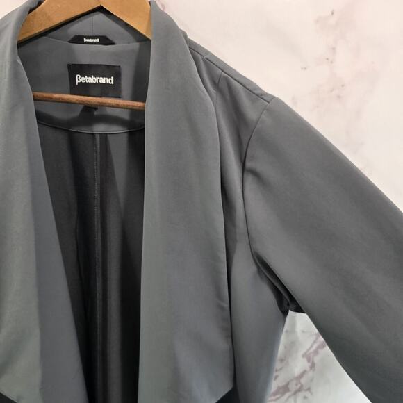 Betabrand Jacket Womens XL Gray Travel Long Unstructured Blazer Stretch - Picture 13 of 14